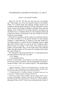 AN INTERTEXTUAL READING of PSALMS 22, 23, and 24 "My God