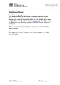 Geoscience Data List