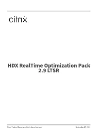 HDX Realtime Optimization Pack 2.9 LTSR