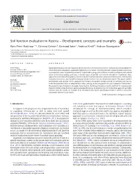 Soil Function Evaluation in Austria — Development, Concepts and Examples