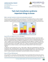 Twin to Twin Transfusion Syndrome (TTTS)