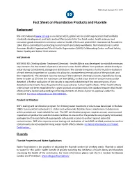 Fact Sheet on Fluoridation Products and Fluoride