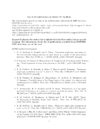 List of All Publications by Rohini M. Godbole the Citation Index Quoted