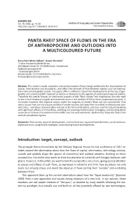 Panta Rhei? Space of Flows in the Era of Anthropocene and Outlooks Into a Multicoloured Future