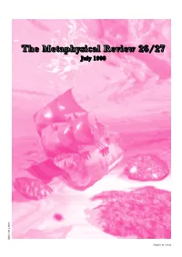 The Metaphysical Review 26/27