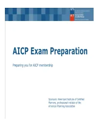 AICP Exam Preparation