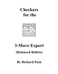 Checkers for the Three-Move Expert