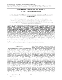 Introduced Amphibians and Reptiles in the Cuban Archipelago