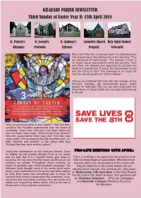 KILQUADE PARISH NEWSLETTER Third Sunday of Easter Year B: 15Th