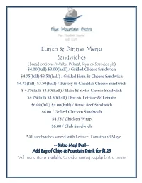 Lunch & Dinner Menu