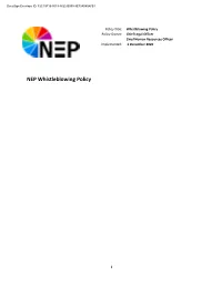 NEP Whistleblowing Policy