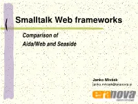 Smalltalk Web Frameworks