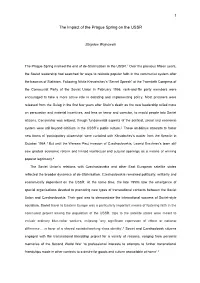 The Impact of the Prague Spring on the USSR