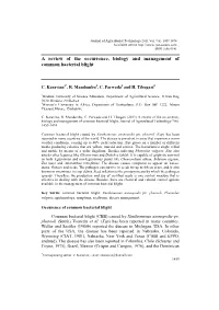 A Review of the Occurrence, Biology and Management of Common Bacterial Blight