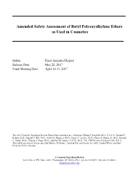 Amended Safety Assessment of Butyl Polyoxyalkylene Ethers As Used in Cosmetics