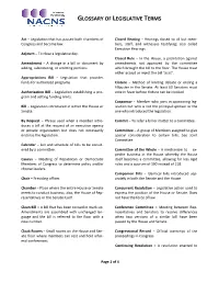 Glossary of Legislative Terms