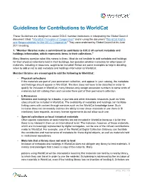 Guidelines for Contributions to Worldcat