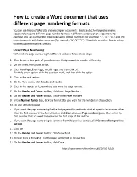 How to Create a Word Document That Uses Different Page Numbering Formats