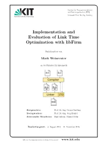 Implementation and Evaluation of Link Time Optimization with Libfirm