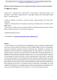 Mutations in Bcl9 and Pygo Genes Cause Congenital Heart Defects by Tissue-Specific Perturbation of Wnt/Β-Catenin Signaling