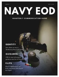 Navy Eod Q U a R T E R L Y C O M M U N I C a T I O N G U I D E