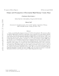 Origin and Propagation of Extremely High Energy Cosmic Rays