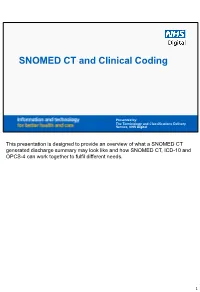 SNOMED CT and Clinical Coding