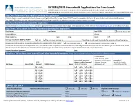 SY2020/2021 Household Application for Free Lunch All DCPS Students Receive Free Breakfast