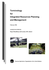 Terminology for Integrated Resources Planning and Management