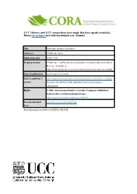 UCC Library and UCC Researchers Have Made This Item Openly Available