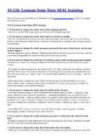 10 Life Lessons from Navy SEAL Training