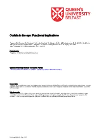 Cochlin in the Eye: Functional Implications