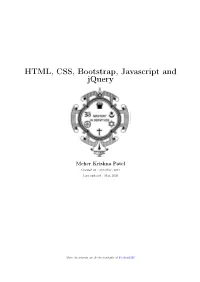 HTML, CSS, Bootstrap, Javascript and Jquery