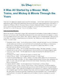 It Was All Started by a Mouse: Walt, Trains, and Mickey & Minnie Through the Years