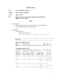 Materials for Core Curriculum Committee Meeting 04/19/18 MRH 127, 12:15-1:45 Pm