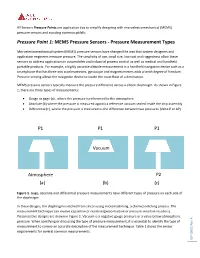MEMS Pressure Sensors - Pressure Measurement Types