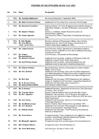 Posting of Ias Officers As on 15.01.2021 1
