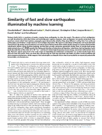 Similarity of Fast and Slow Earthquakes Illuminated by Machine Learning