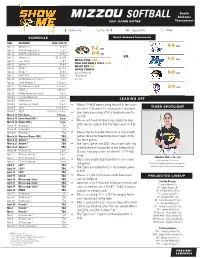 Softball Game Notes.Indd