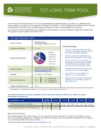 TCF LONG-TERM POOL FACTS Annualized Performance, Net Of