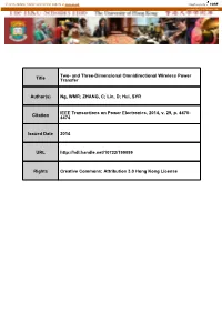 Title Two- and Three-Dimensional Omnidirectional Wireless Power