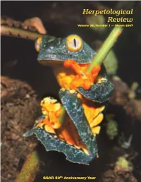 Herpetological Review Volume 38, Number 1 — March 2007