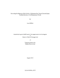 Protecting the Migratory Bird Habitat at Malpeque Bay, Prince Edward Island: an Identification of the Management Needs
