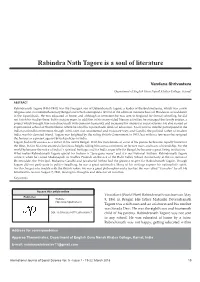 Rabindra Nath Tagore Is a Soul of Literature