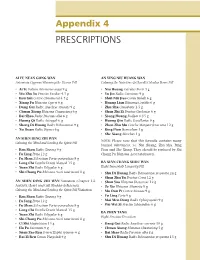 Appendix 4 PRESCRIPTIONS