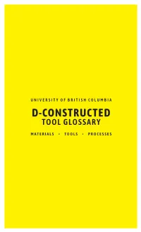 D-Constructed Tool Glossary