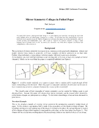 Mirror Symmetry Collages in Folded Paper