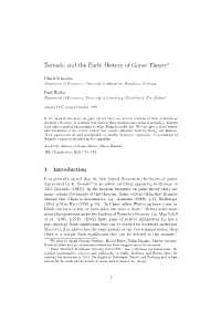 Zermelo and the Early History of Game Theory∗