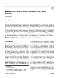 Brentano and the Medieval Distinction Between First and Second Intentions