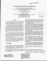 Crystallographic Topology and Its Applications * Carroll K